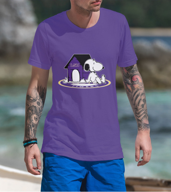 LSU Tigers Football Fan Now And Forever Snoopy Doghouse T-Shirt