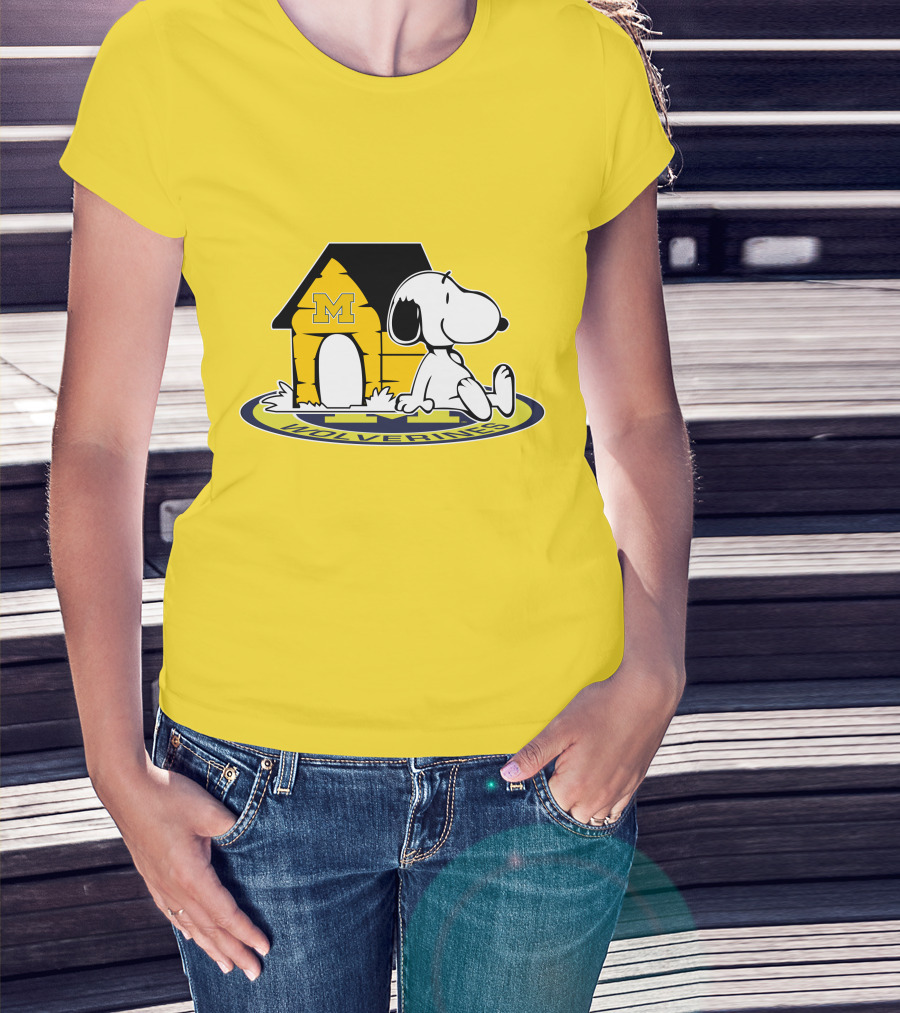 Michigan Wolverines Snoopy Doghouse Fan Now And Forever T-Shirt