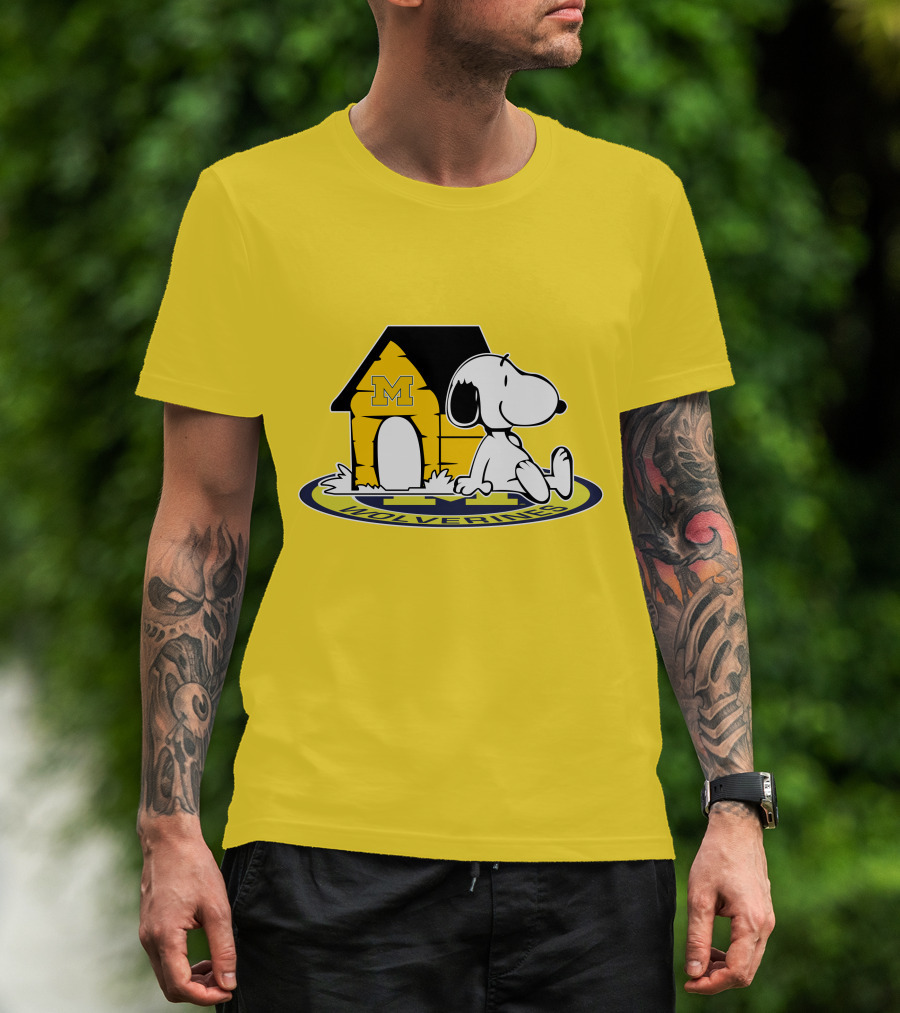Michigan Wolverines Snoopy Doghouse Fan Now And Forever T-Shirt