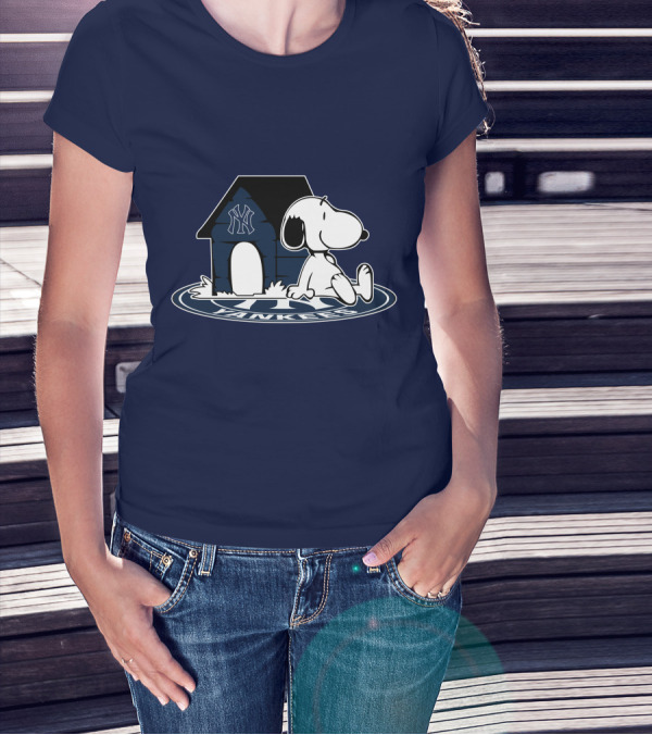 New York Yankees Snoopy Fan Now And Forever T-Shirt