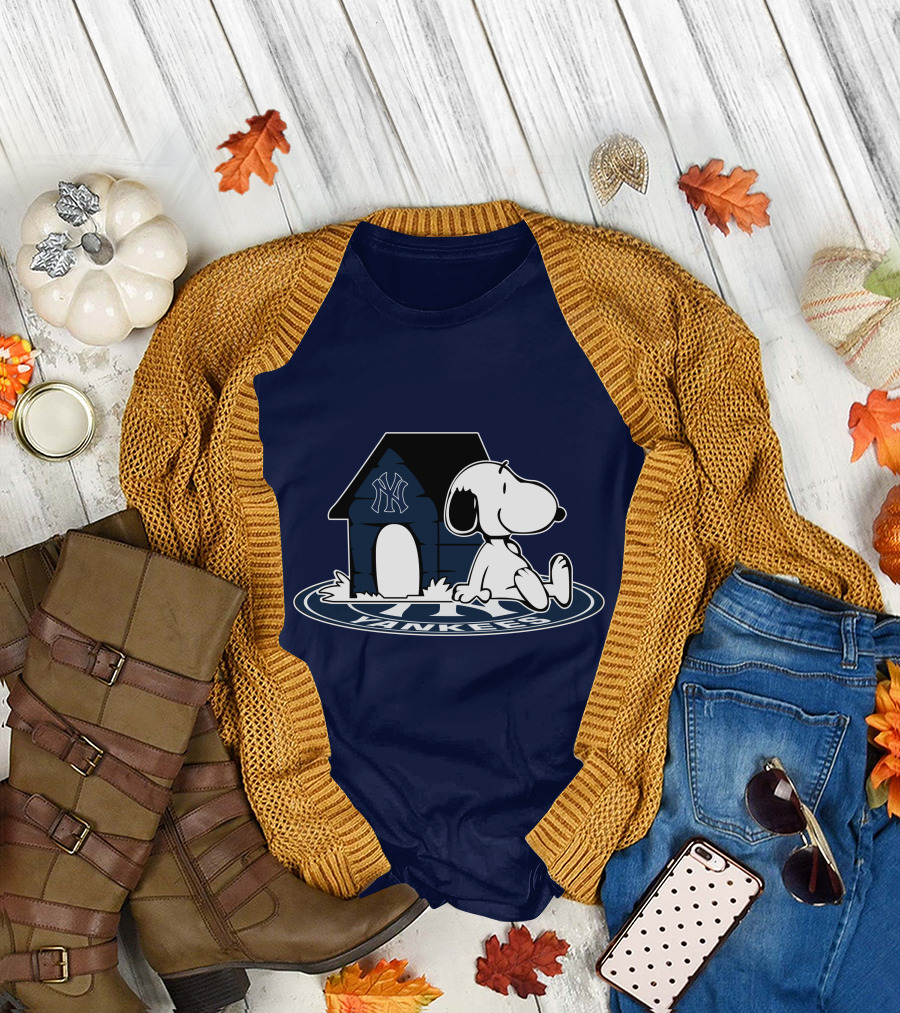 New York Yankees Snoopy Fan Now And Forever T-Shirt