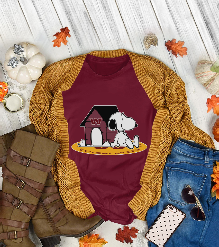 Washington Football Team Snoopy Doghouse Now and Forever T-Shirt