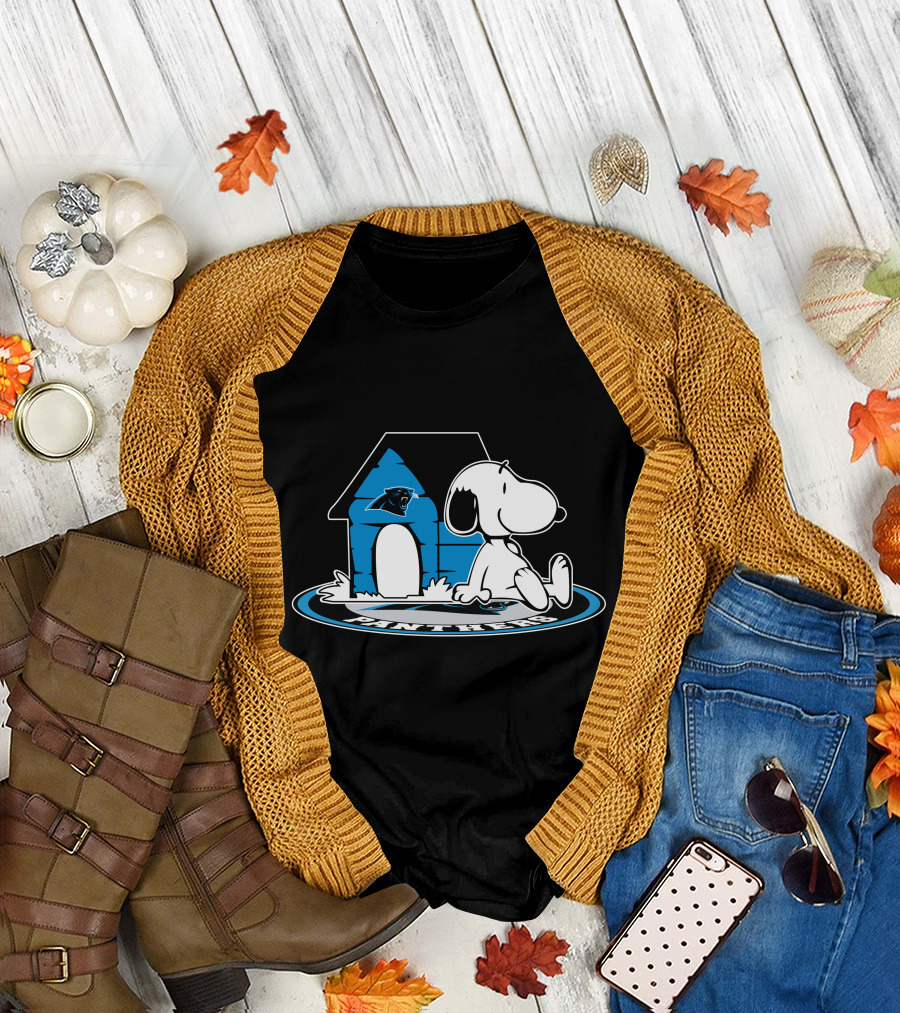 Carolina Panthers Snoopy Football Fan Now And Forever T-Shirt