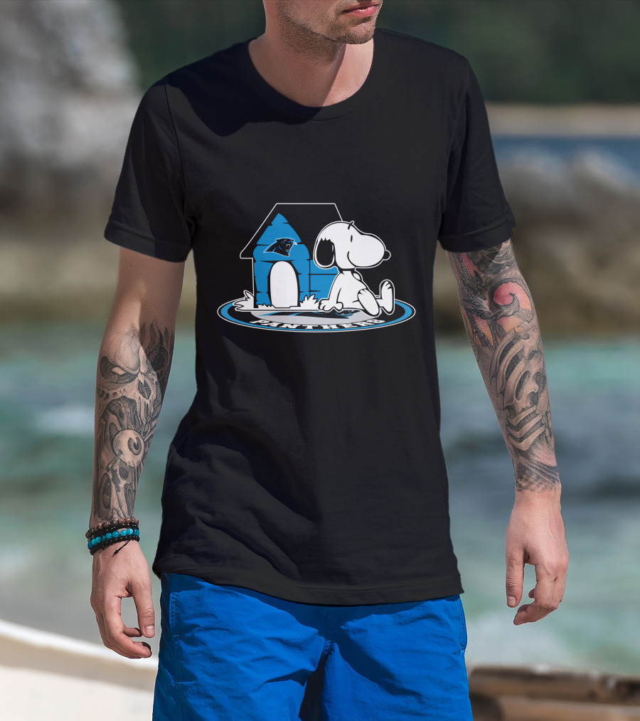 Carolina Panthers Snoopy Football Fan Now And Forever T-Shirt