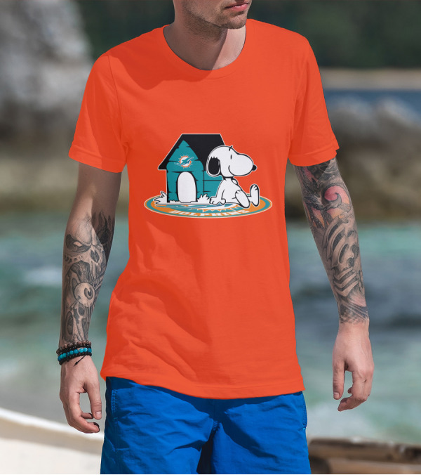 Miami Dolphins Fan Forever With Snoopy House T-Shirt