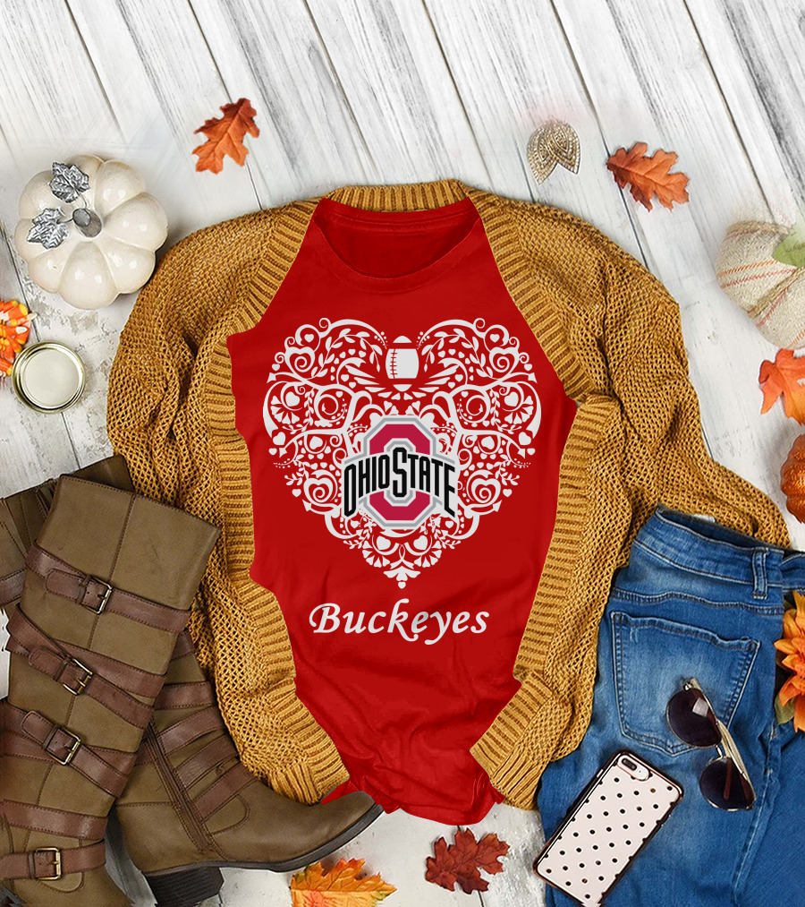Ohio State Buckeyes Heart T-Shirt