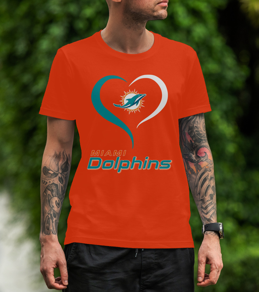 Miami Dolphins Heart T-Shirt
