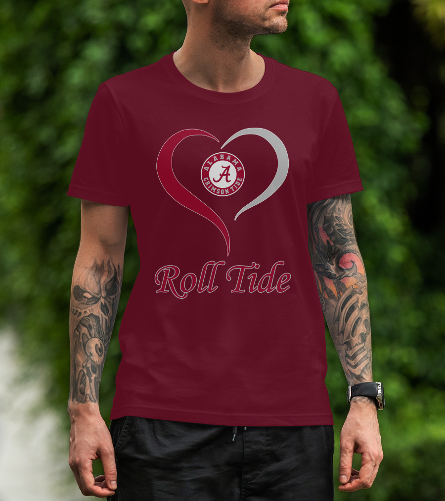 Alabama Crimson Tide Heart Roll Tide T-Shirt