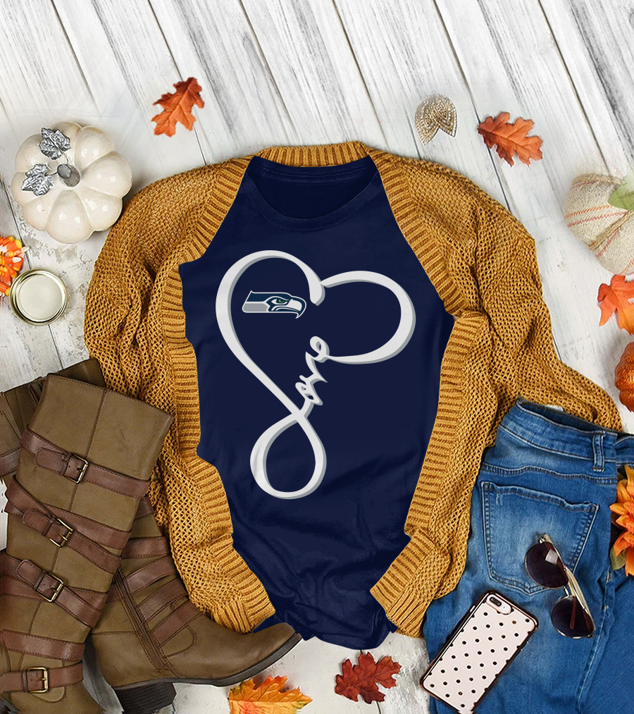 Seattle Seahawks Love Heart T-Shirt