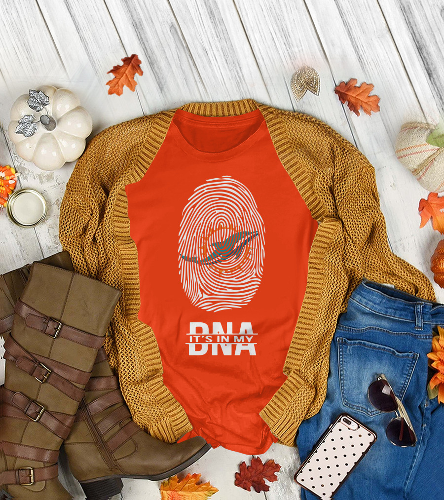 Miami Dolphins It's In My DNA Fingerprint T-Shirt