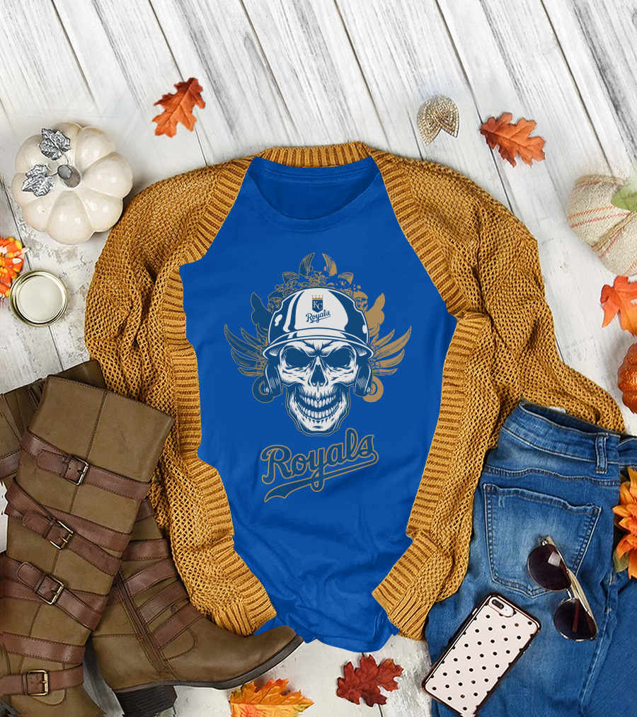 Kansas City Royals Skull Helmet T-Shirt