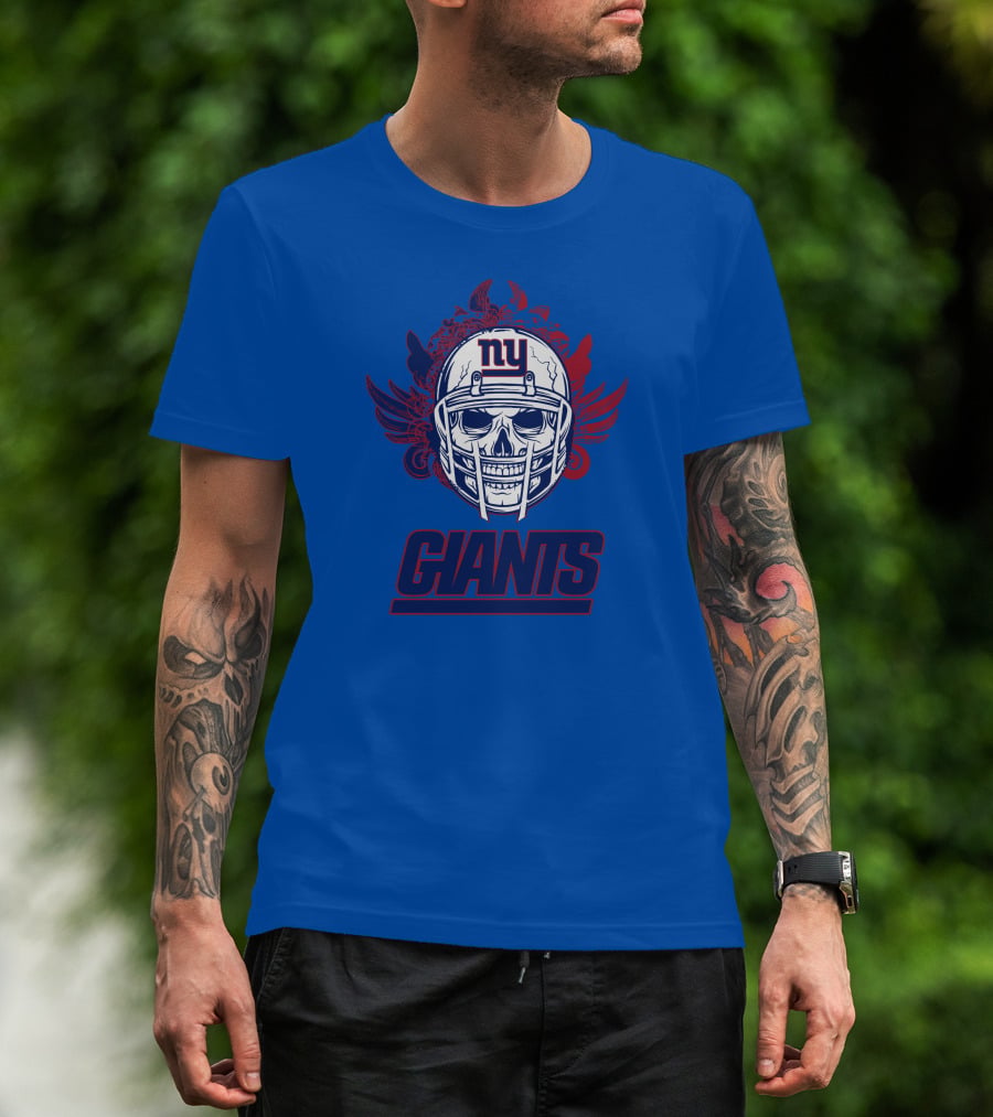 New York Giants Skull Helmet T-Shirt