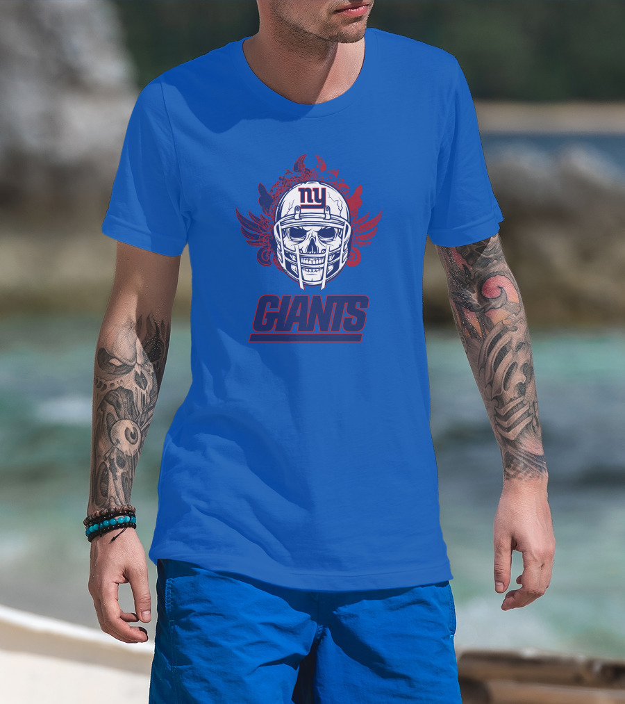 New York Giants Skull Helmet T-Shirt