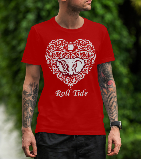Roll Tide Alabama Crimson Tide Heart T-Shirt