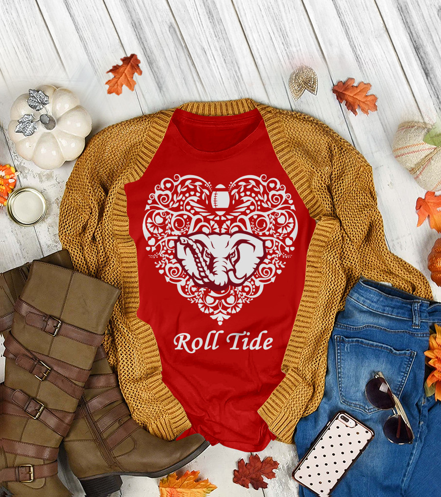 Roll Tide Alabama Crimson Tide Heart T-Shirt