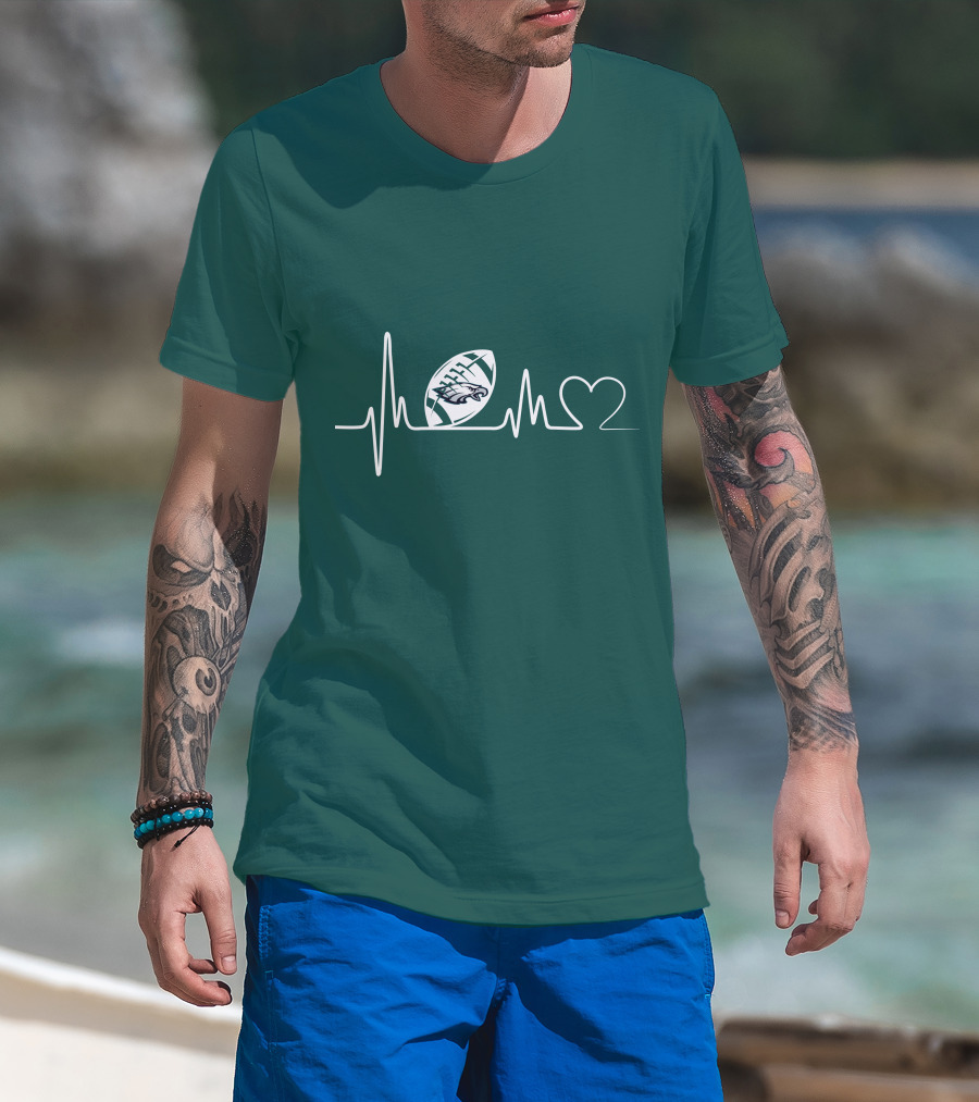 Philadelphia Eagles Heartbeat Football Pulse T-Shirt