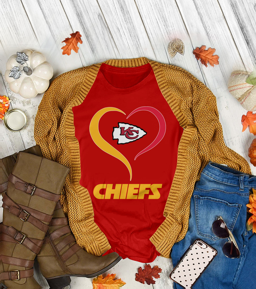 Kansas City Chiefs Heart Logo Chiefs T-Shirt