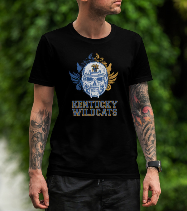 Kentucky Wildcats Skull Football Helmet T-Shirt