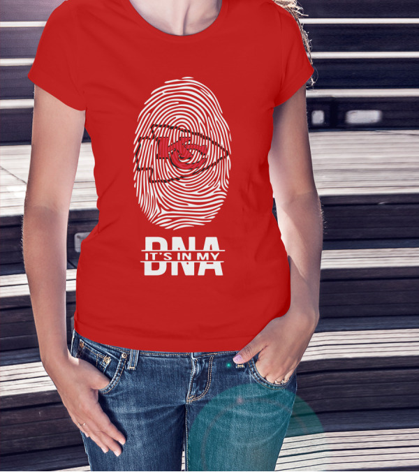 Kansas City Chiefs KC Fingerprint It's In My DNA T-Shirt