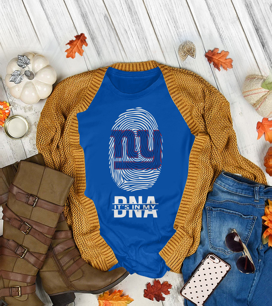 New York Giants Fingerprint Logo It's In My DNA T-Shirt