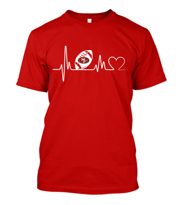 San Francisco 49ers Heartbeat Football Icon T-Shirt