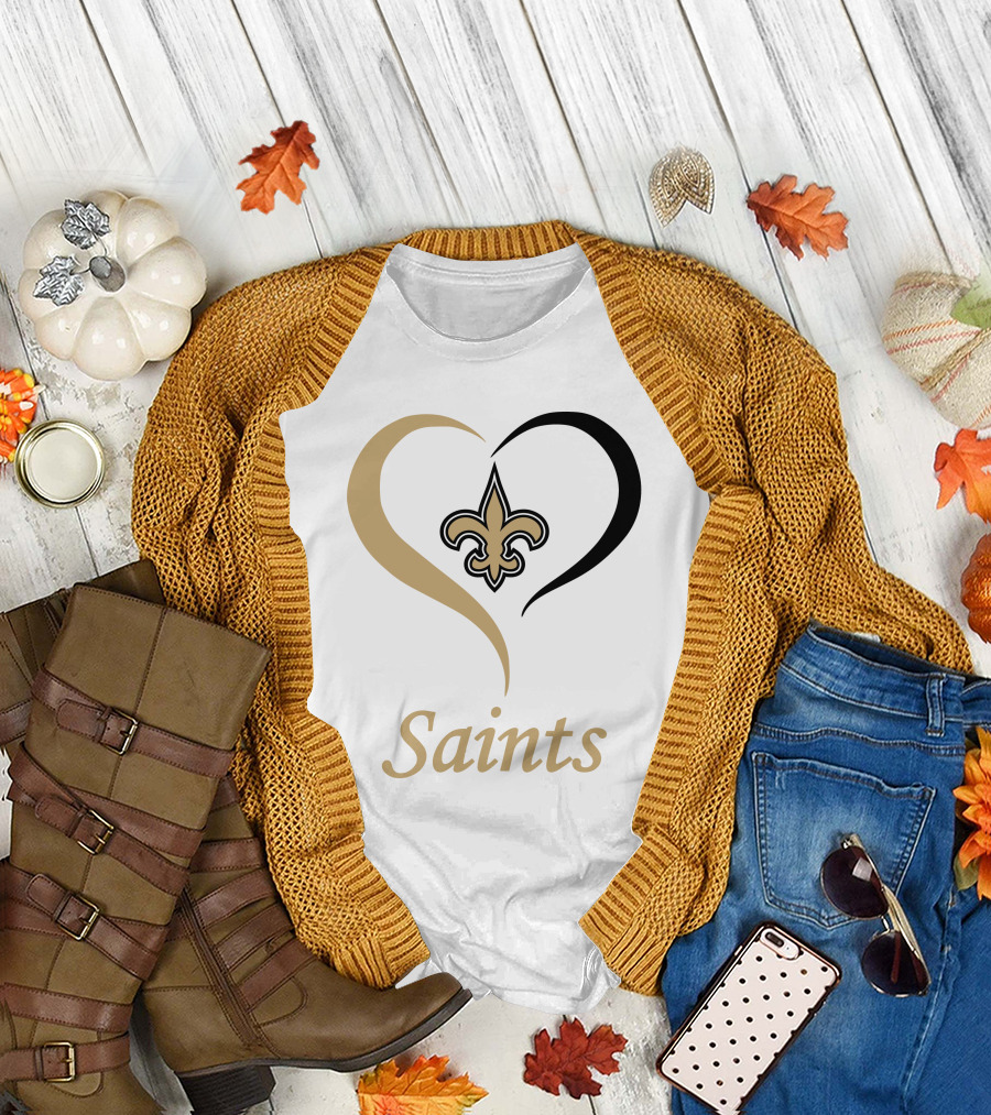 New Orleans Saints Heart Fleur-de-Lis T-Shirt