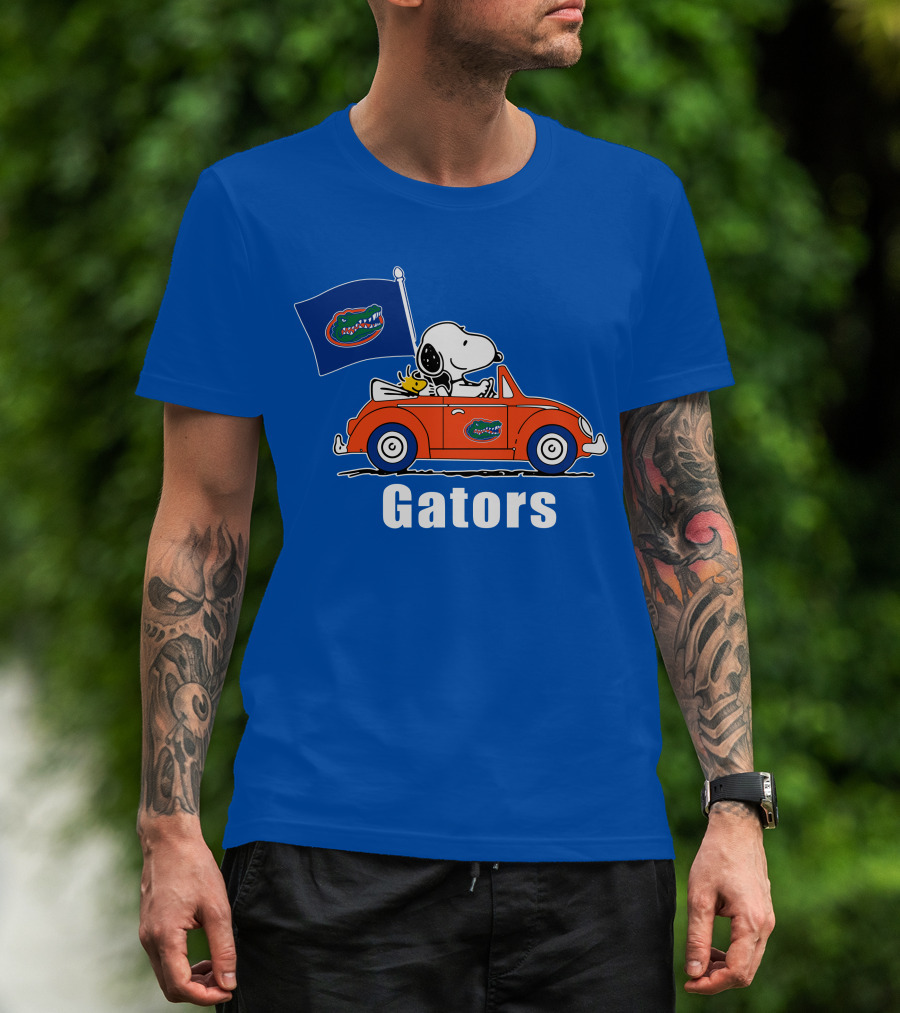 Florida Gators Snoopy Driving With Woodstock T-Shirt
