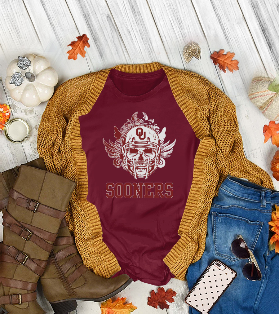 Sooners Skull Helmet OU T-Shirt