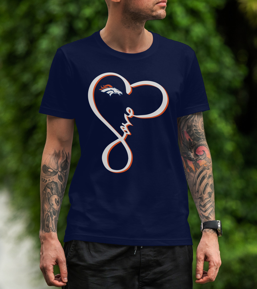 Love Heart Denver Broncos T-Shirt