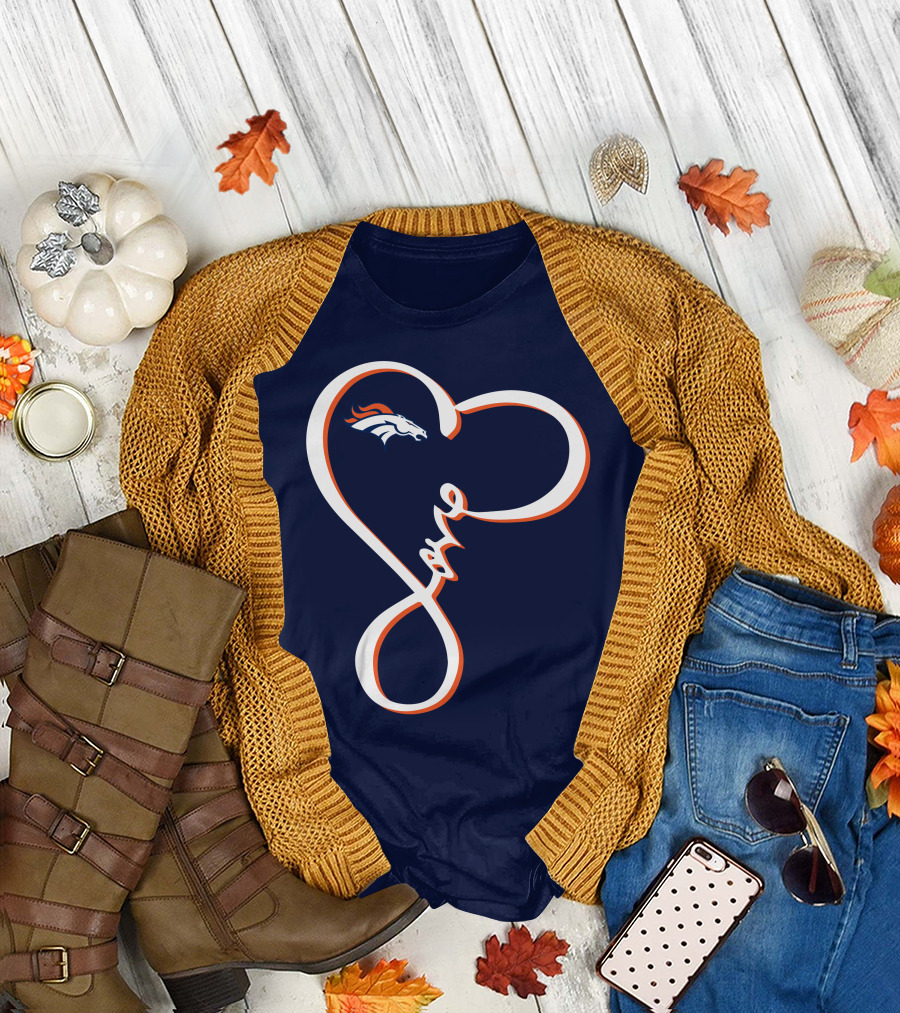 Love Heart Denver Broncos T-Shirt