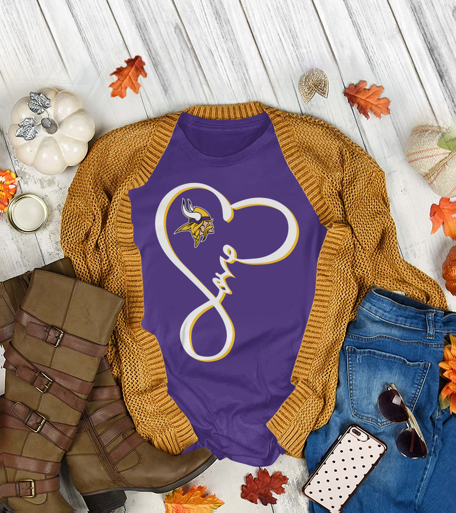 Love Minnesota Vikings Heart T-Shirt