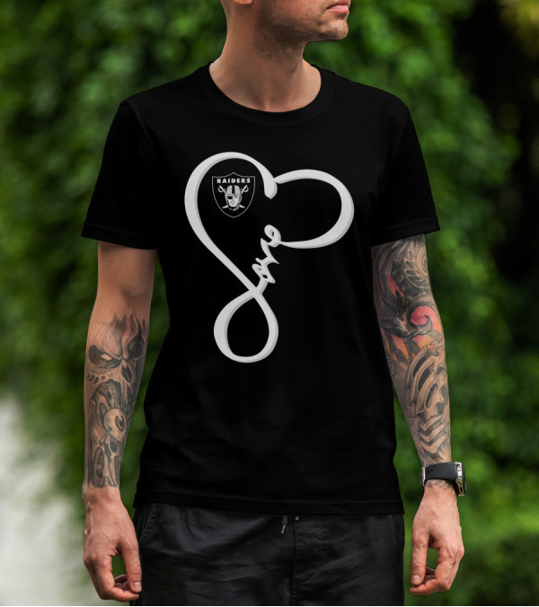 Love My Raiders Heart Design Las Vegas Raiders T-Shirt