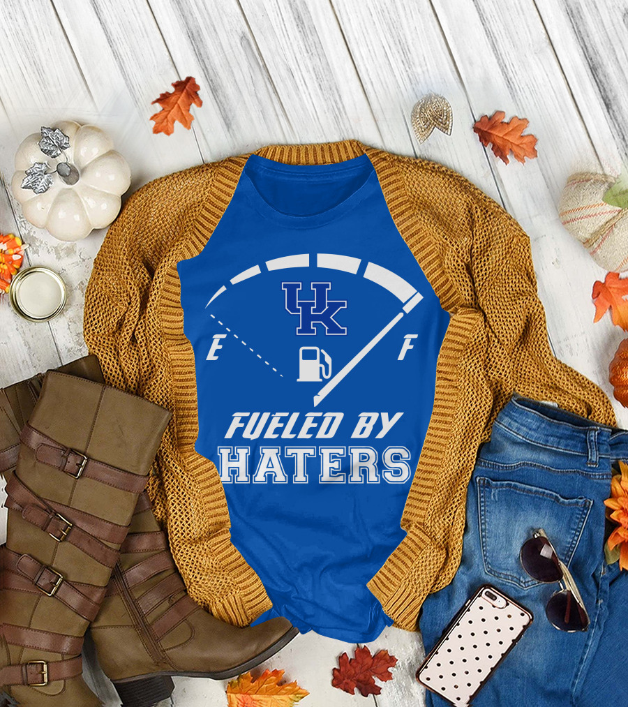 Kentucky Wildcats Fueled By Haters Gas Gauge UK T-Shirt