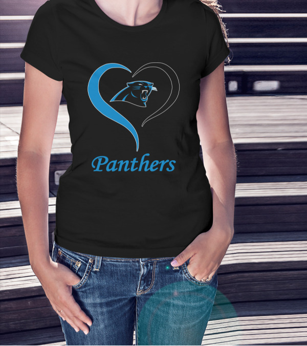 Panthers Logo Heart Symbol Carolina Panthers T-Shirt