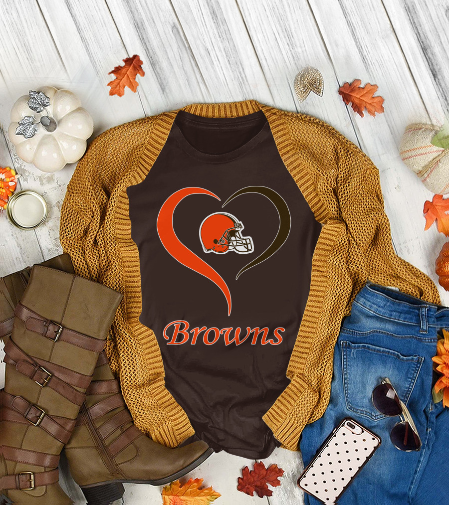 Cleveland Browns Heart Helmet Passion T-Shirt