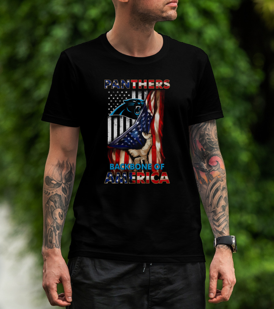 Panthers Backbone Of America American Flag T-Shirt