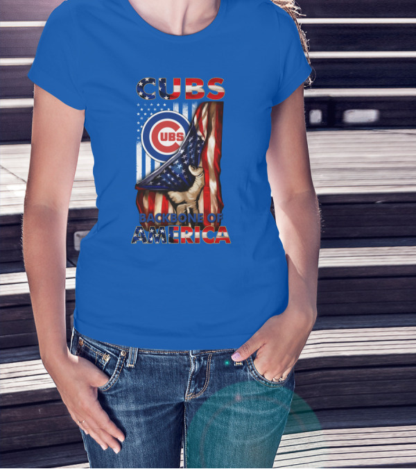 Cubs Backbone Of America American Flag T-Shirt