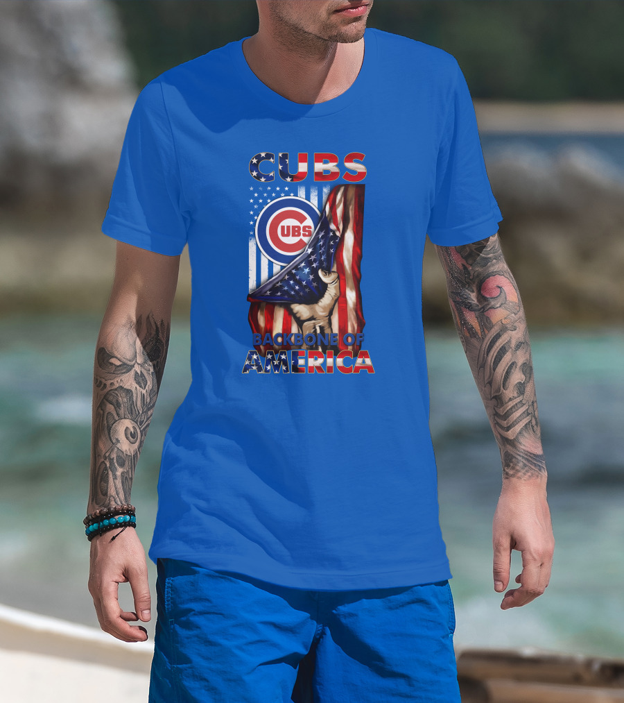 Cubs Backbone Of America American Flag T-Shirt