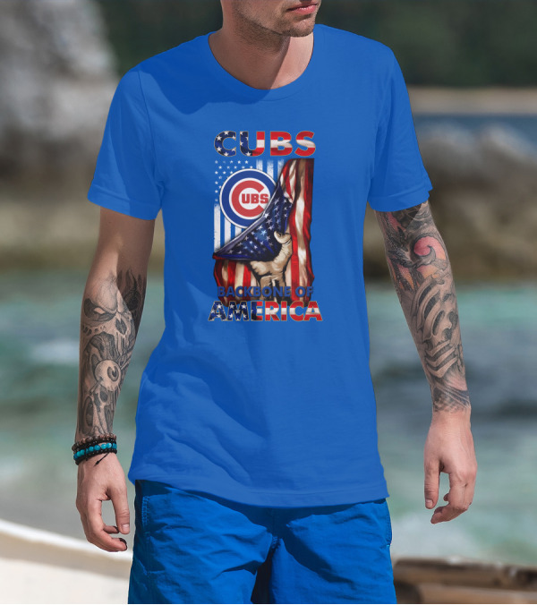 Cubs Backbone Of America American Flag T-Shirt