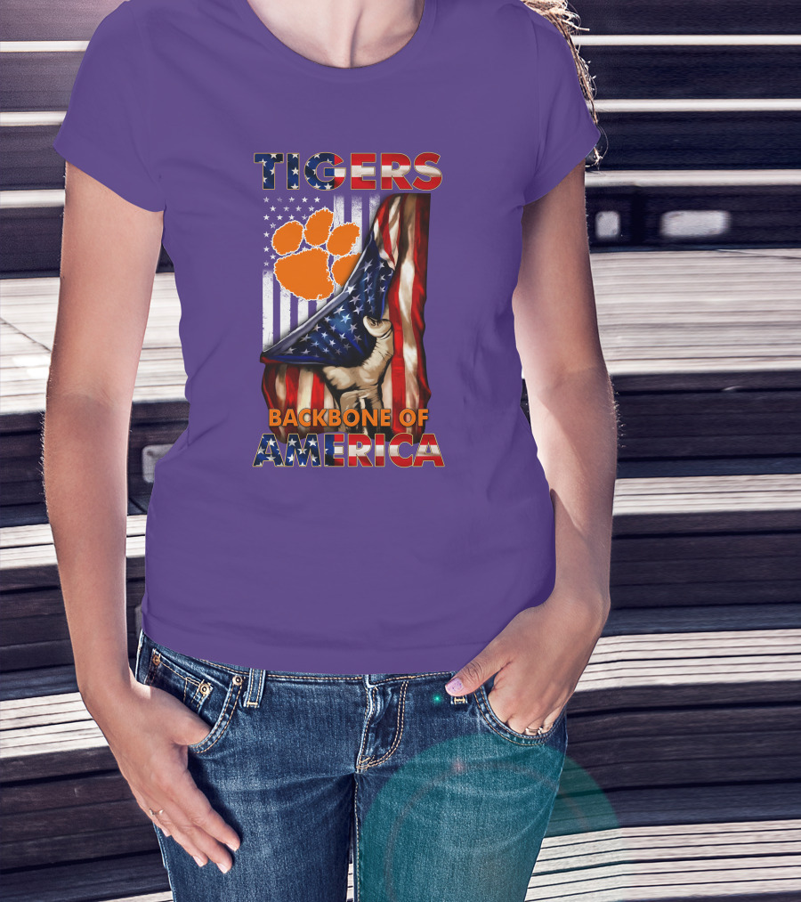 Tigers Claw American Flag Backbone Of America T-Shirt
