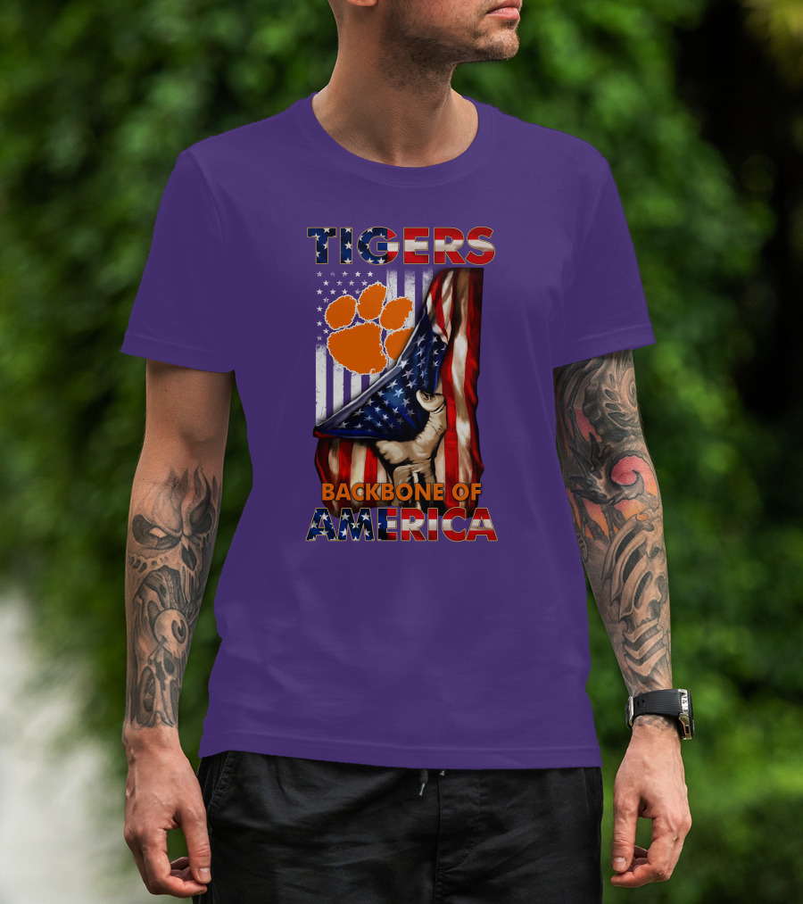 Tigers Claw American Flag Backbone Of America T-Shirt
