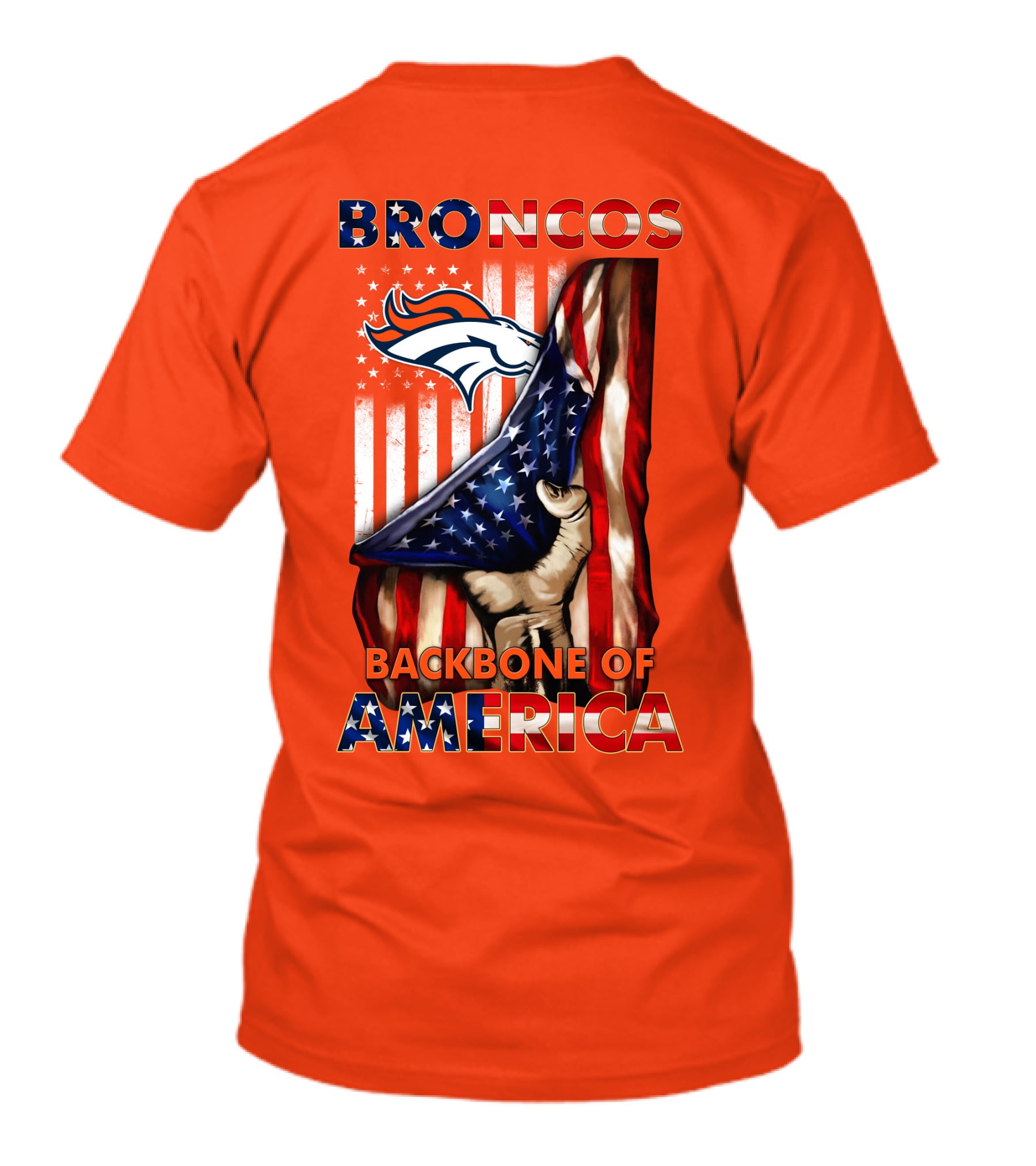 Broncos Backbone Of America Flag T-Shirt