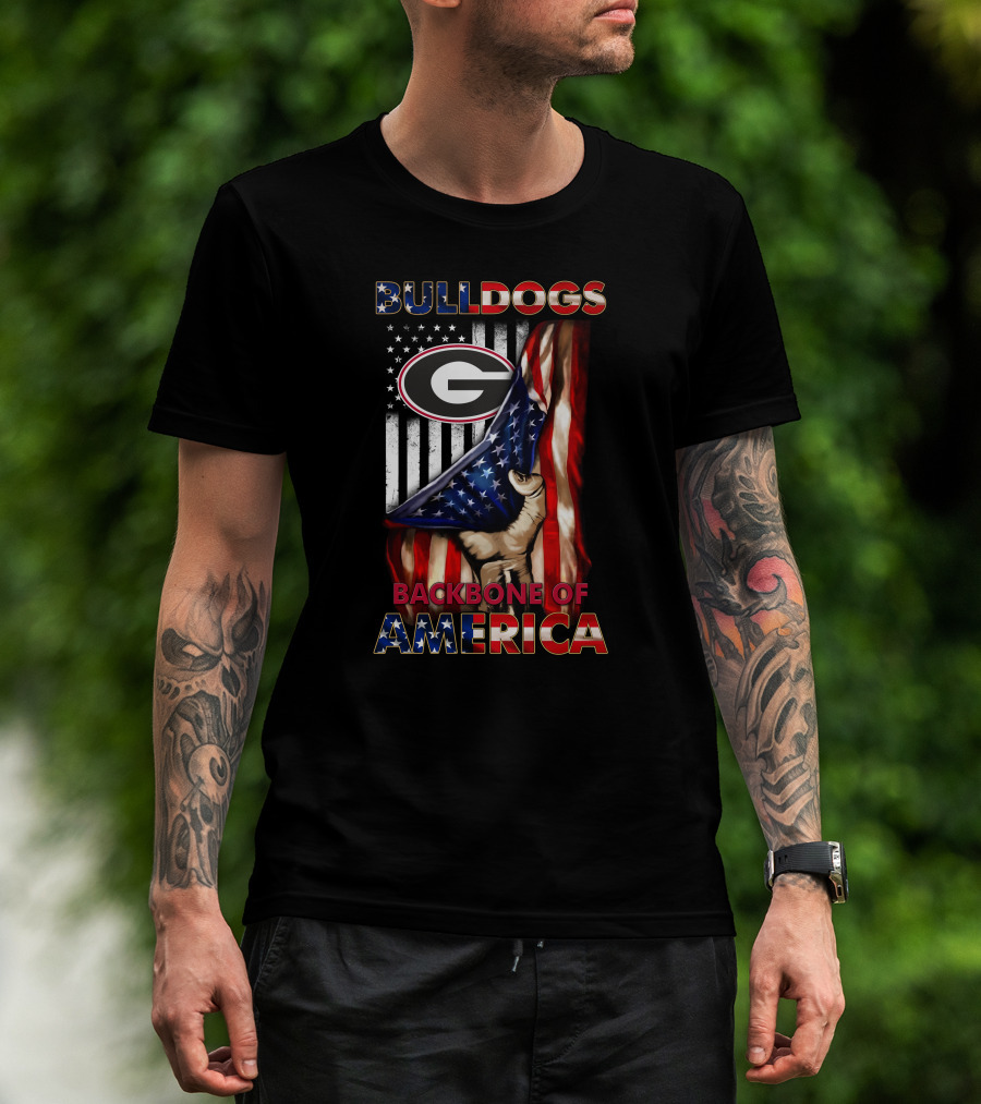 Georgia Bulldogs Backbone Of America Patriotic Usa Flag Edition T-Shirt