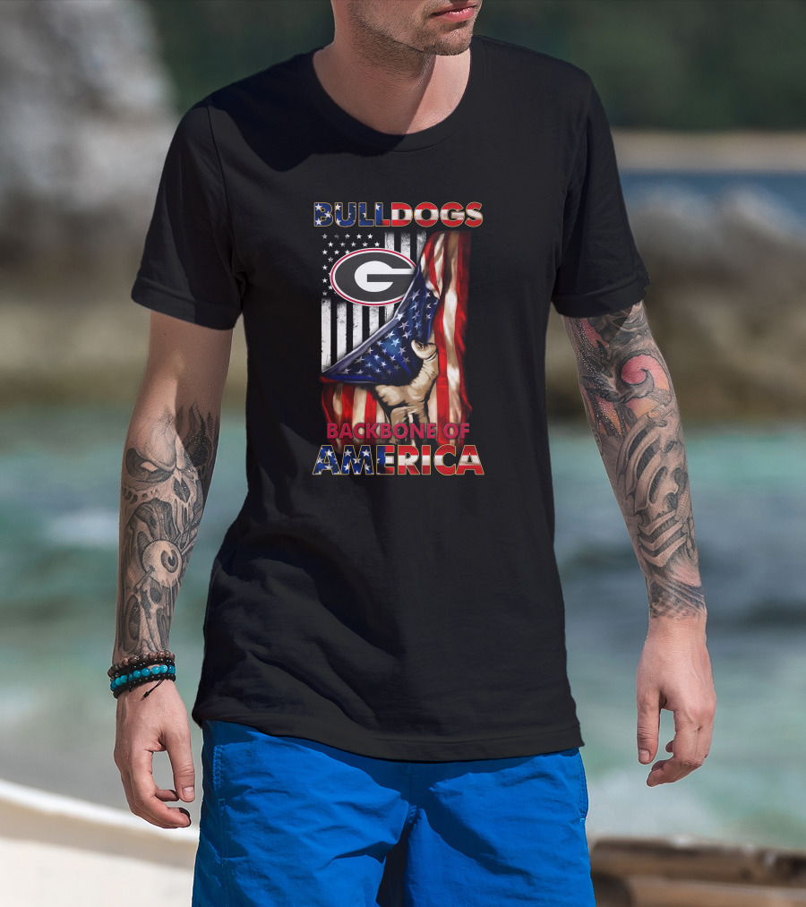 Georgia Bulldogs Backbone Of America Patriotic Usa Flag Edition T-Shirt