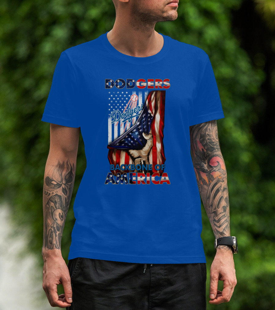 Dodgers Backbone Of America American Flag Patriotism T-Shirt