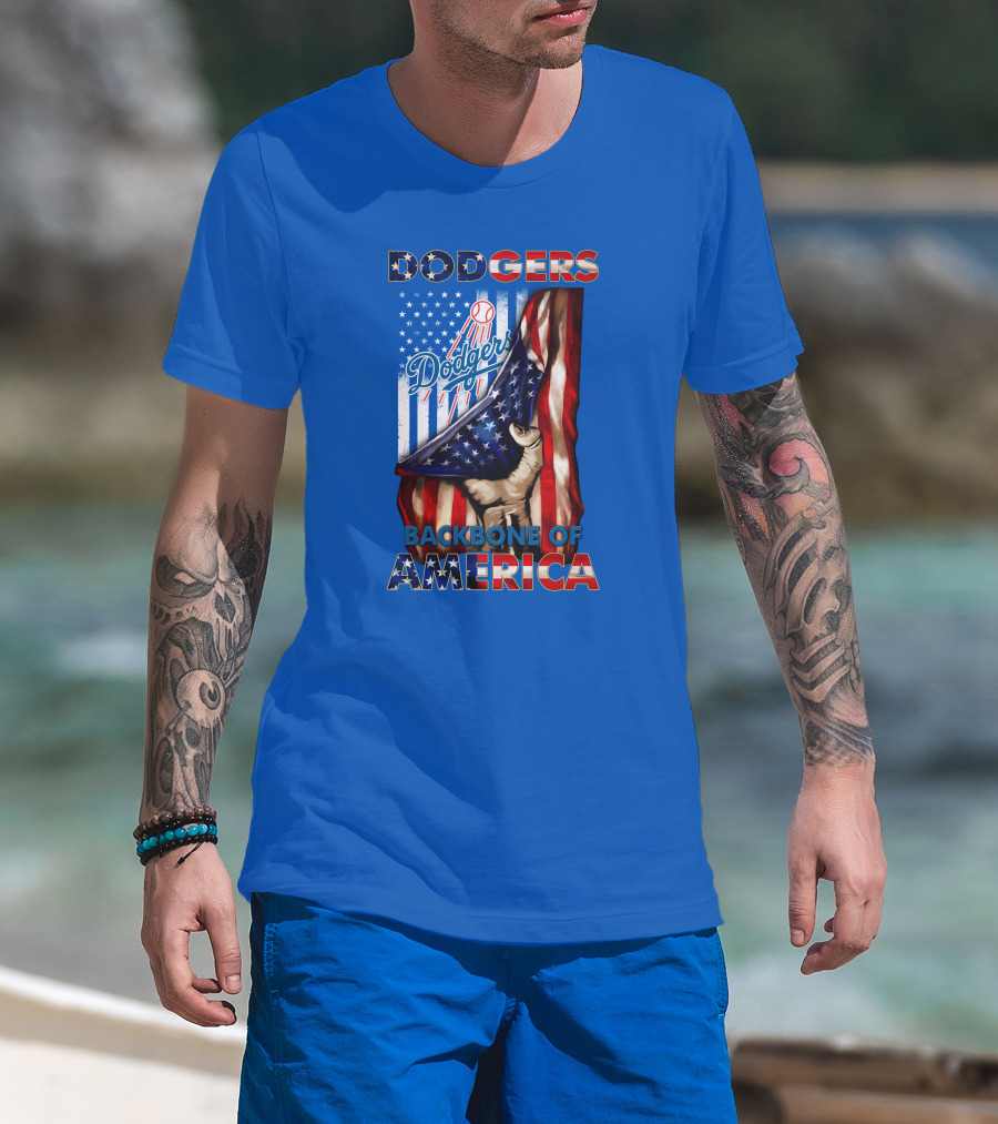 Dodgers Backbone Of America American Flag Patriotism T-Shirt