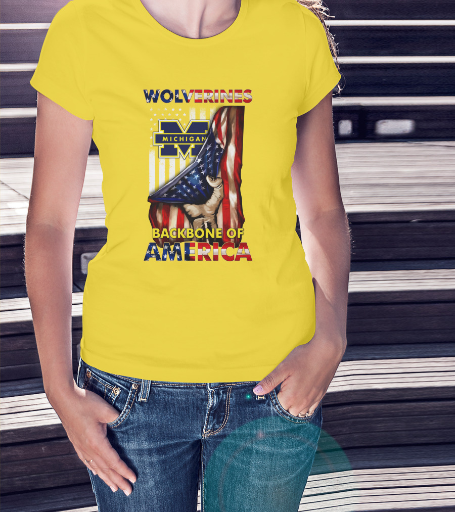 Wolverines Michigan Backbone Of America Stars And Stripes T-Shirt
