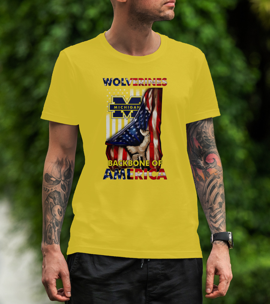 Wolverines Michigan Backbone Of America Stars And Stripes T-Shirt