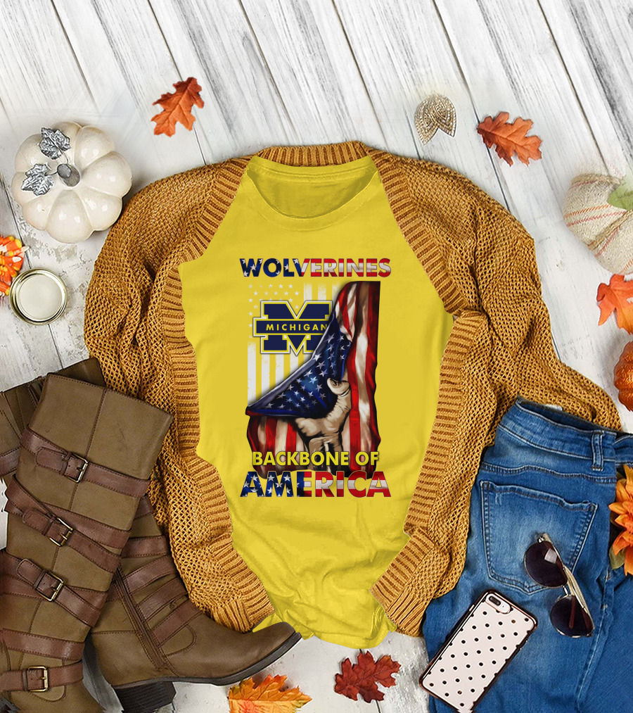 Wolverines Michigan Backbone Of America Stars And Stripes T-Shirt