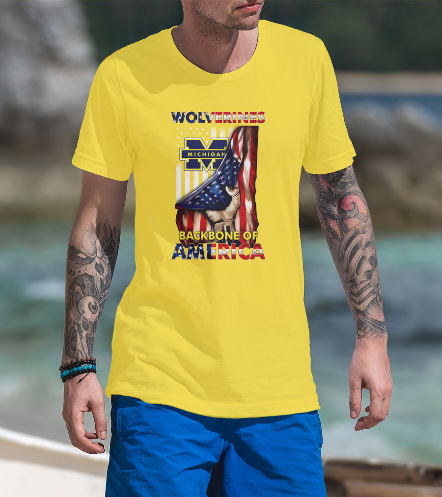 Wolverines Michigan Backbone Of America Stars And Stripes T-Shirt